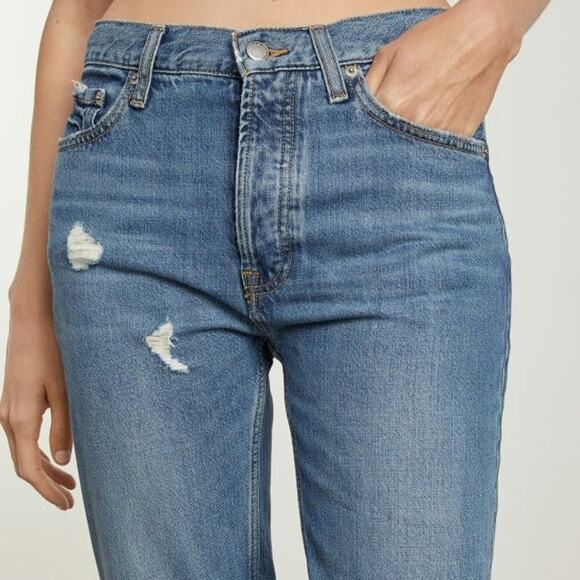 NWOT Everlane The Summer Slouch Button Fly Crop Jeans Sz. 27x25 Tularosa Blue - Picture 8 of 14